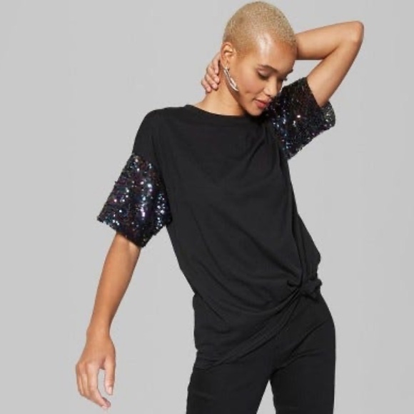 Wild fable Colorful Sequence sleeve‎ tee - Picture 2 of 4